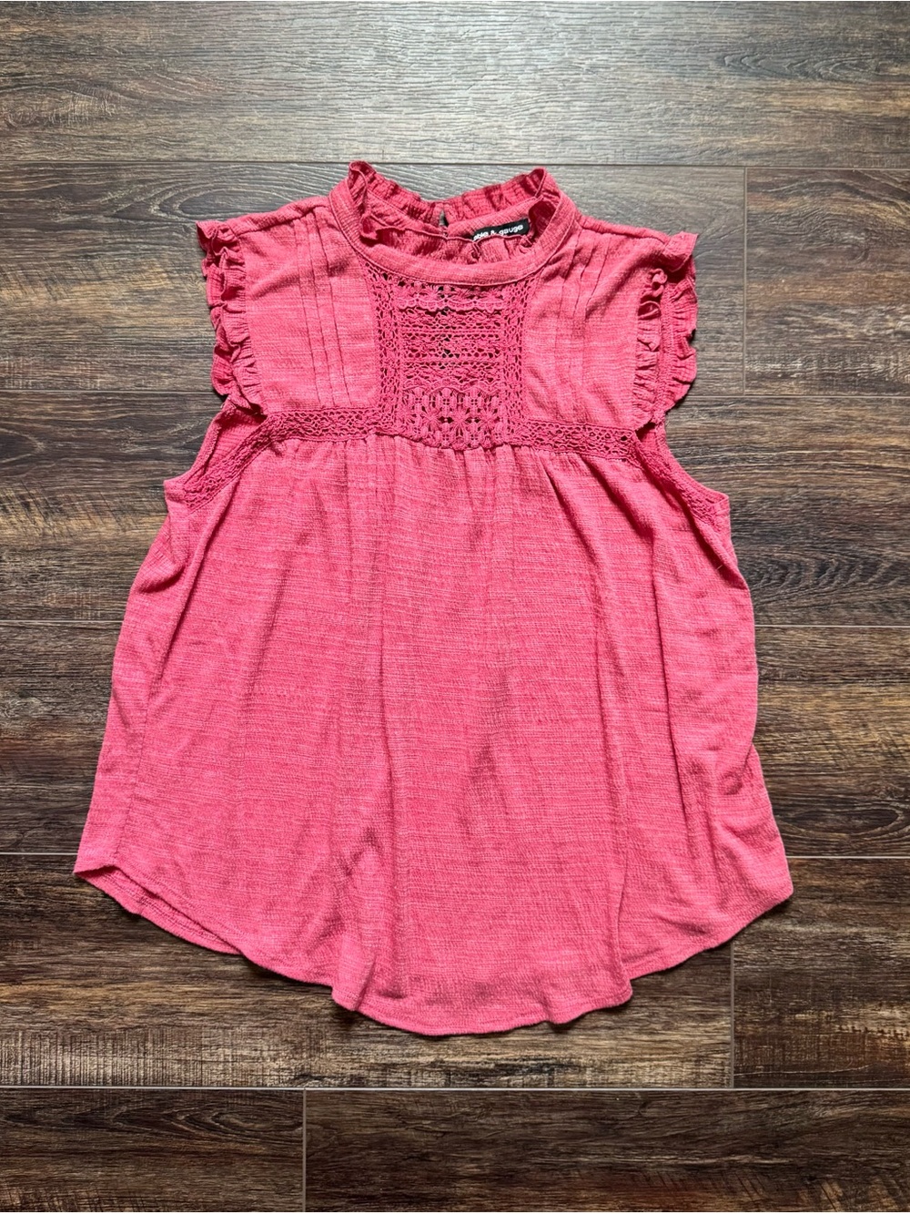 Cable & Gauge Pink Sleeveless Shirt L